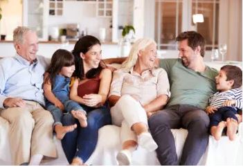 Parents helping children buy a house.