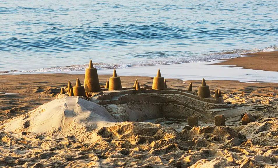 Sandcastles built along the Birch Bay shoreline during the annual Sand Sculpture Competition